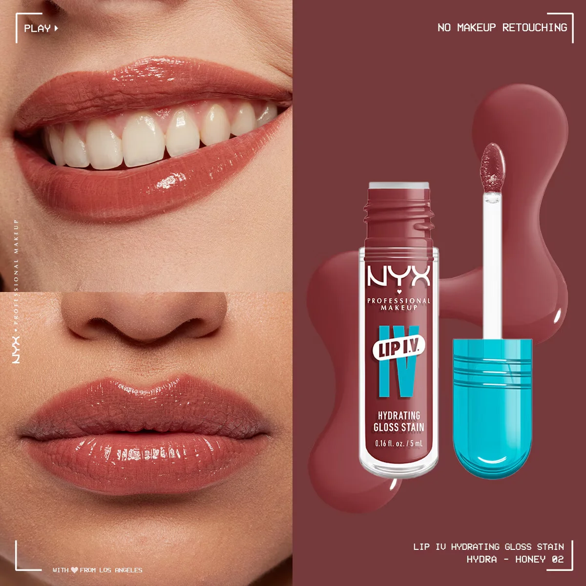 NYX ملمع شفاه ليب ايف من نييكس بروفيشنال ميك اب، لون هيدرا هوني