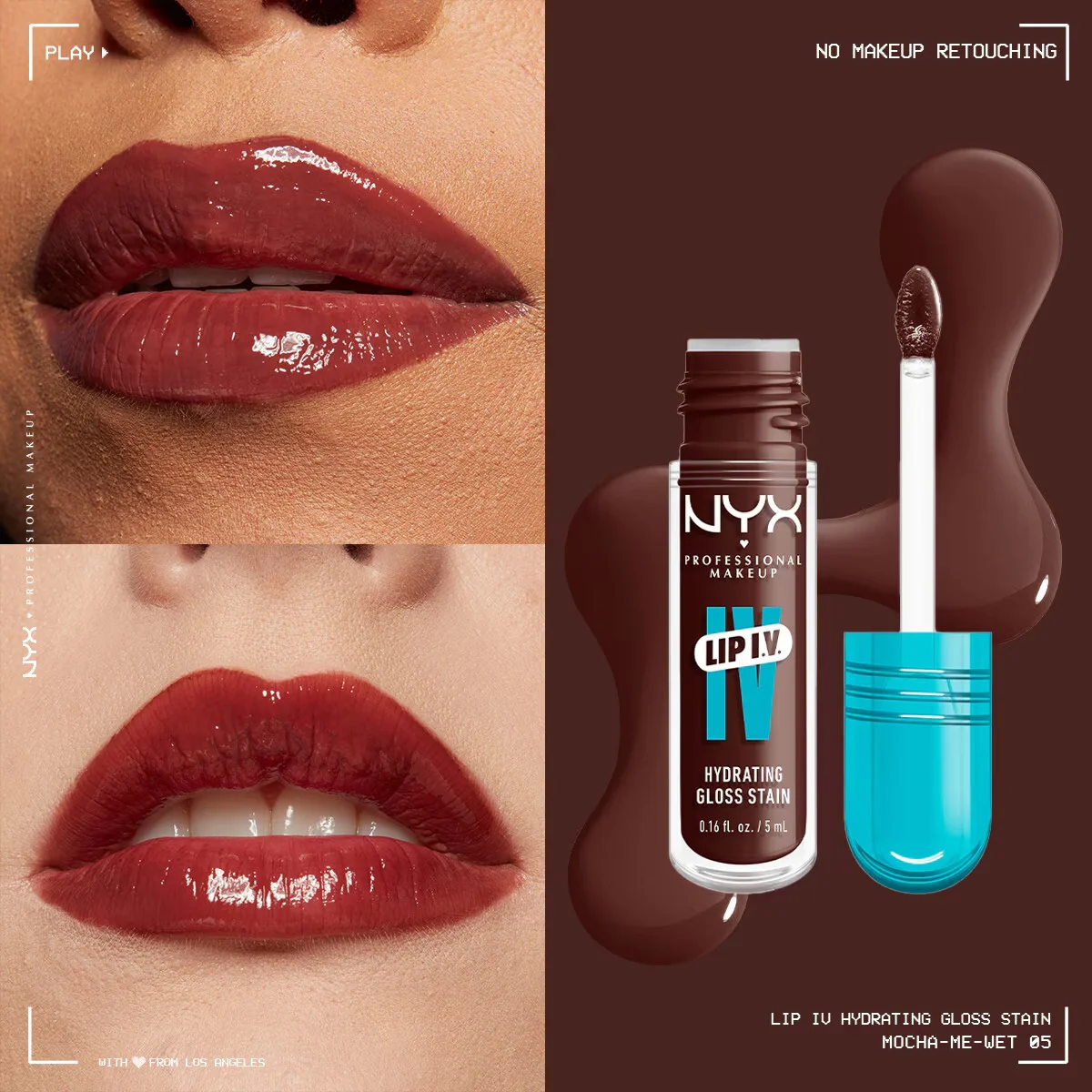 NYX Lip I.V. Vitamin-Infused Gloss &amp; Tint - Mocha Me Wet