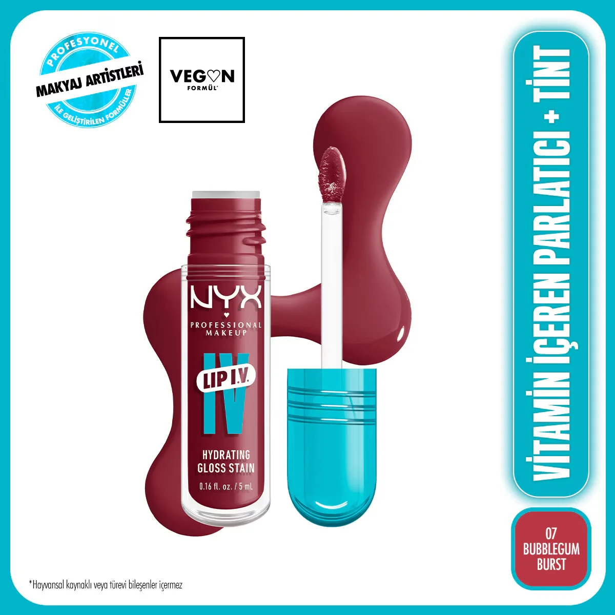 NYX Lip I.V. Vitamin-Infused Gloss &amp; Tint - Bubblegum Burst
