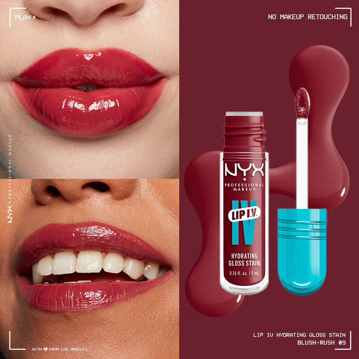 Nyx Professional Make Up Lip Iv Lip Gloss Tint Ready Blushblush