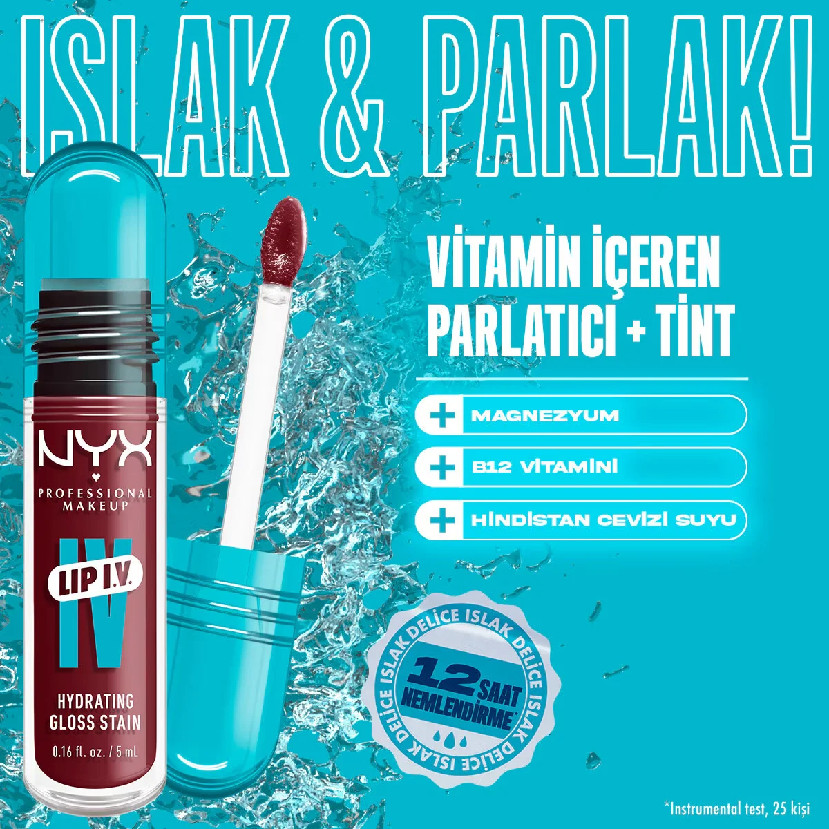NYX Lip I.V. Vitamin-Infused Gloss &amp; Tint - Cranberry Splash
