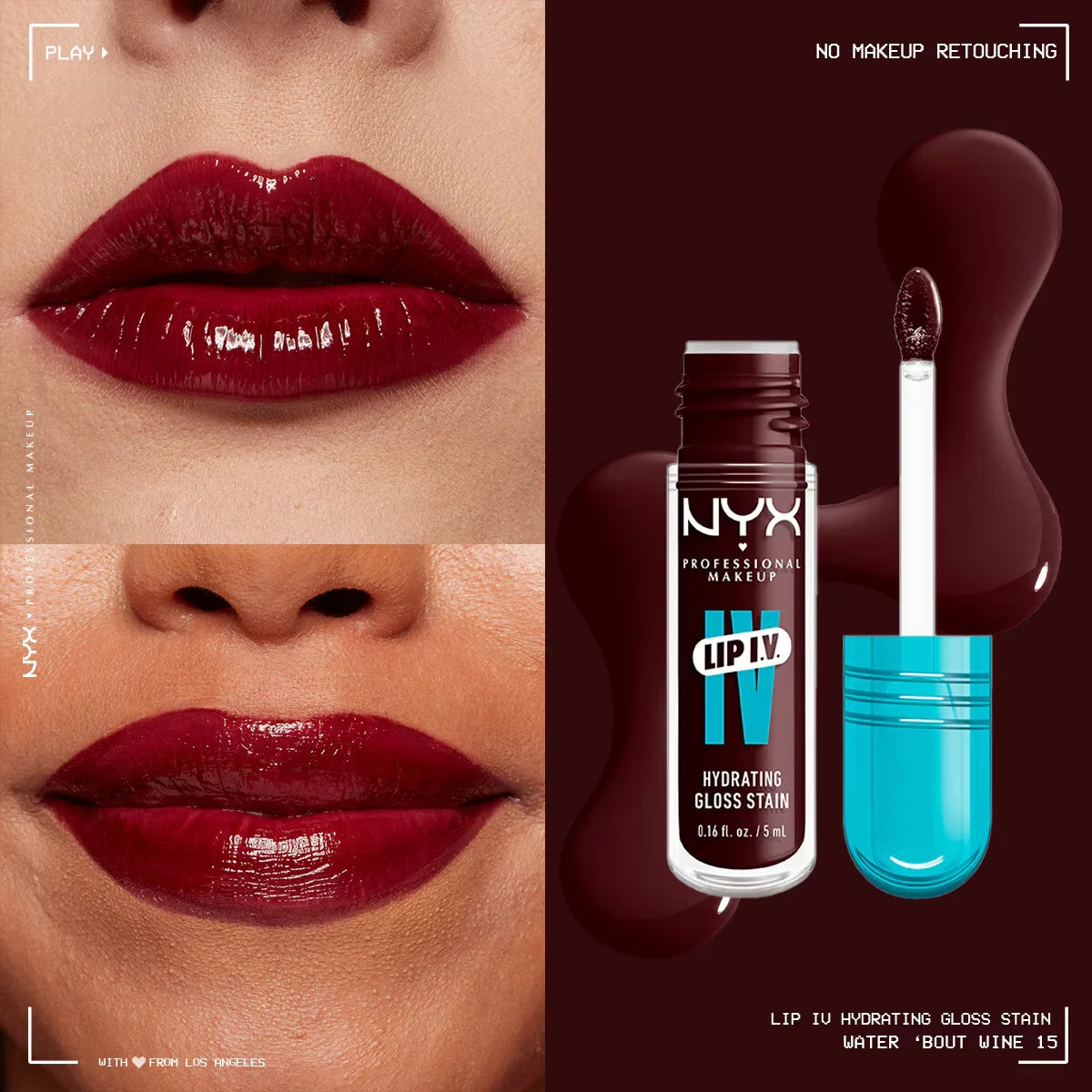 NYX Lip I.V. Vitamin-Infused Gloss &amp; Tint - Weinfarbe