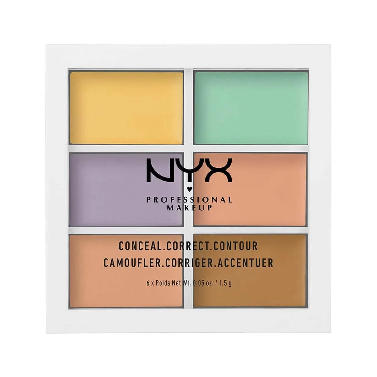 Nyx Farbkorrekturpalette - 6 Farbtöne für strahlende Haut