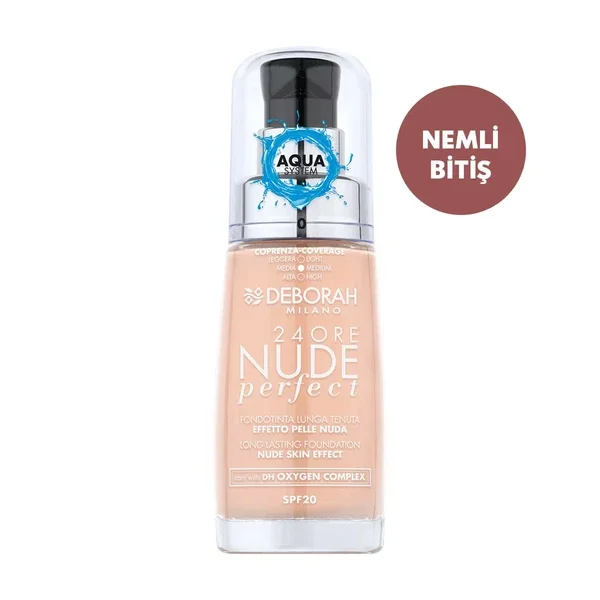 Deborah 24 ore Perfect Nude Foundation No: 0 fair Rose