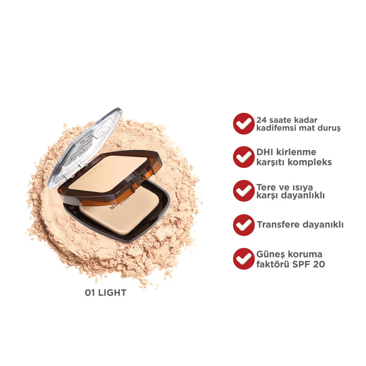 Deborah 24 ore Compact Long Lasting Foundation 01 g l.beige