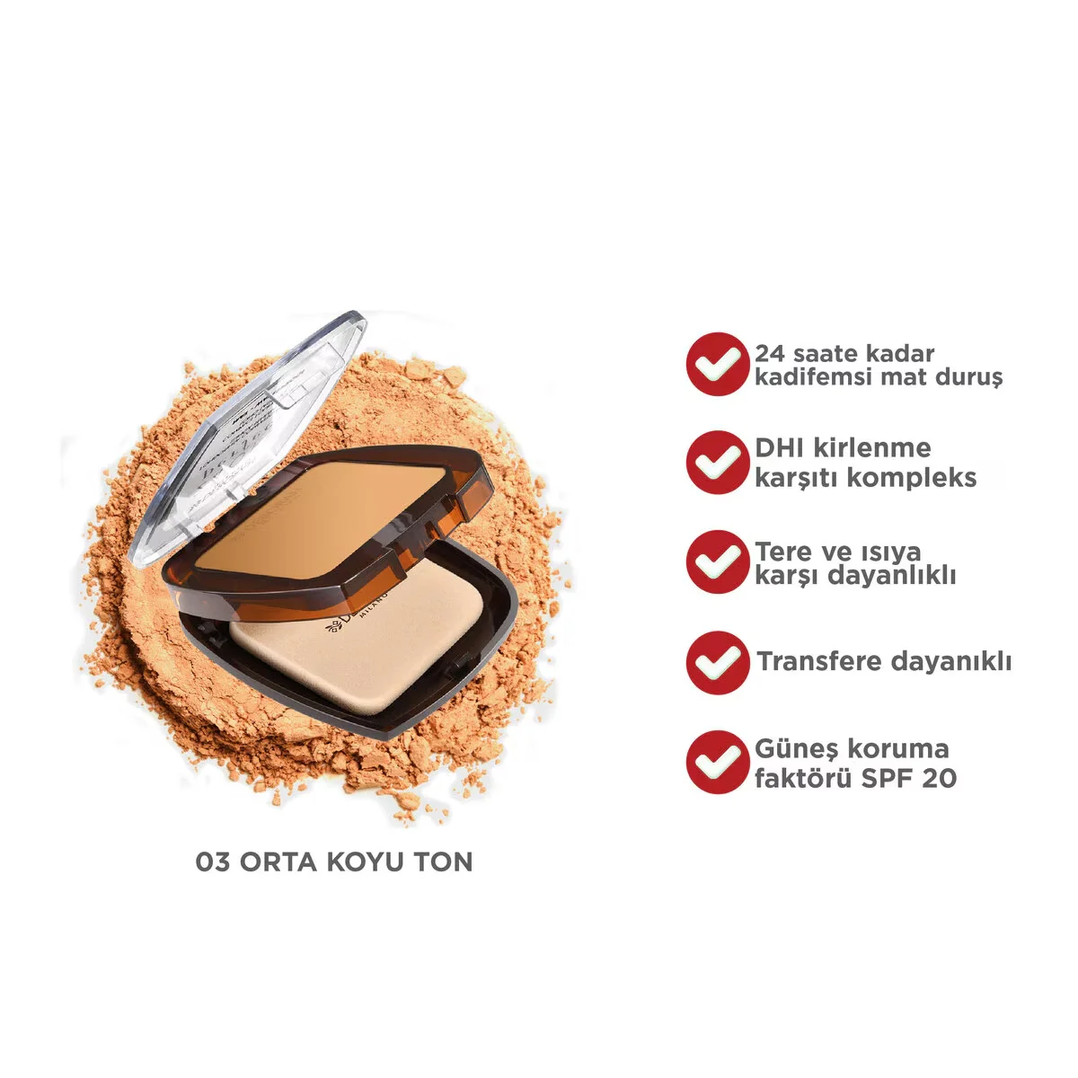 Deborah 24 ore Compact Long Lasting Foundation T.beige 03