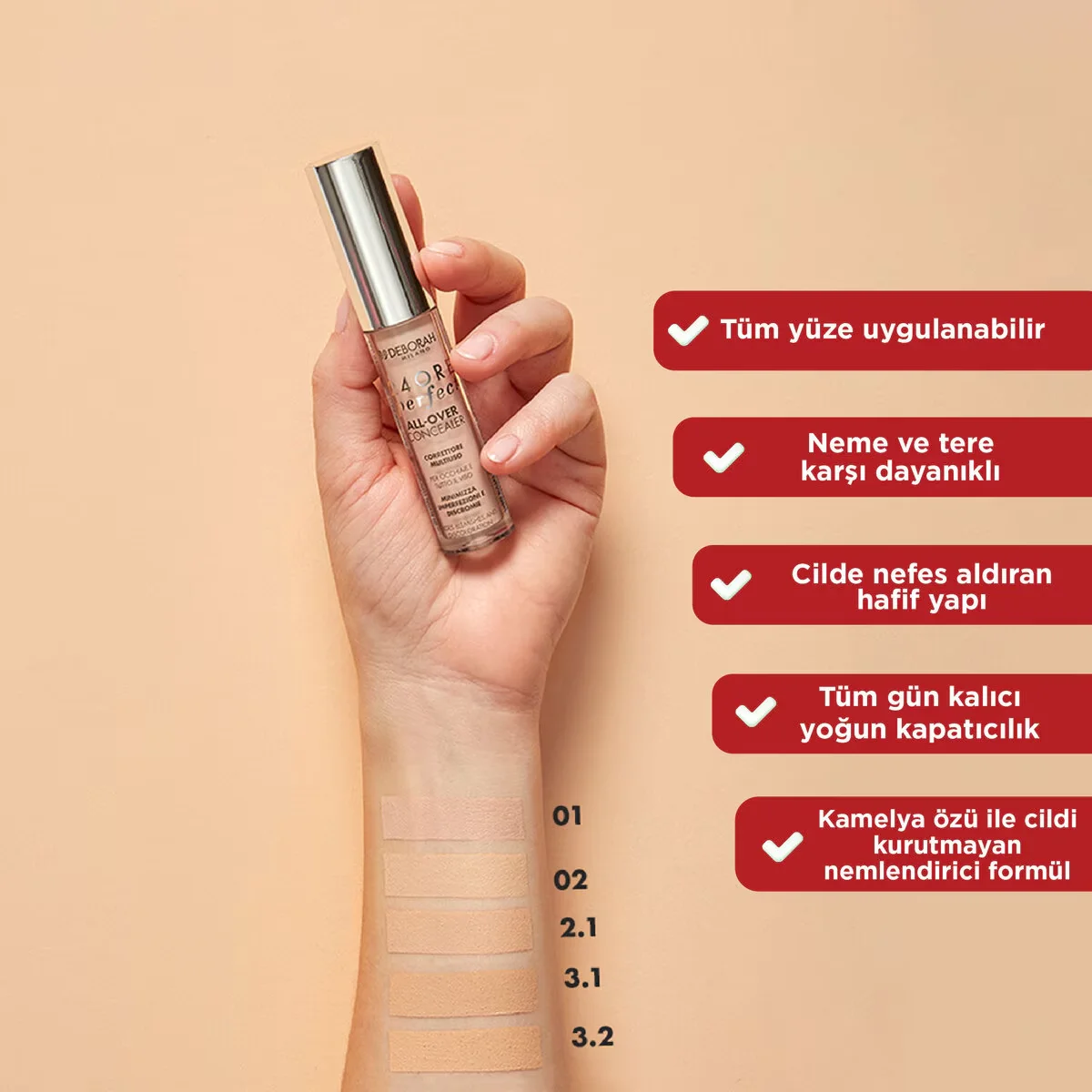 Deborah 24 ore All Over Concealer Waterproof 01 fair