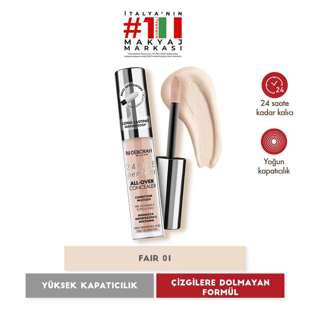 Deborah 24Ore Wasserfester Concealer 01 Hell