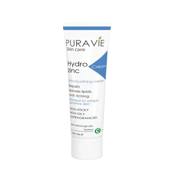 Purea Zinc Cream for Treating Eczema and Dry Skin Inflammation, 100 ml