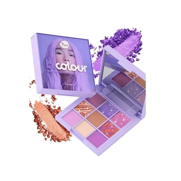 7Days B.Colour Eyeshadow Palette 01 Violet Macarons 1 pcs