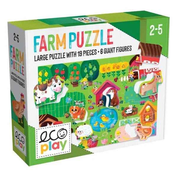 Headu Ecoplay Shaped Puzzle Farm (2-5 years Old)
