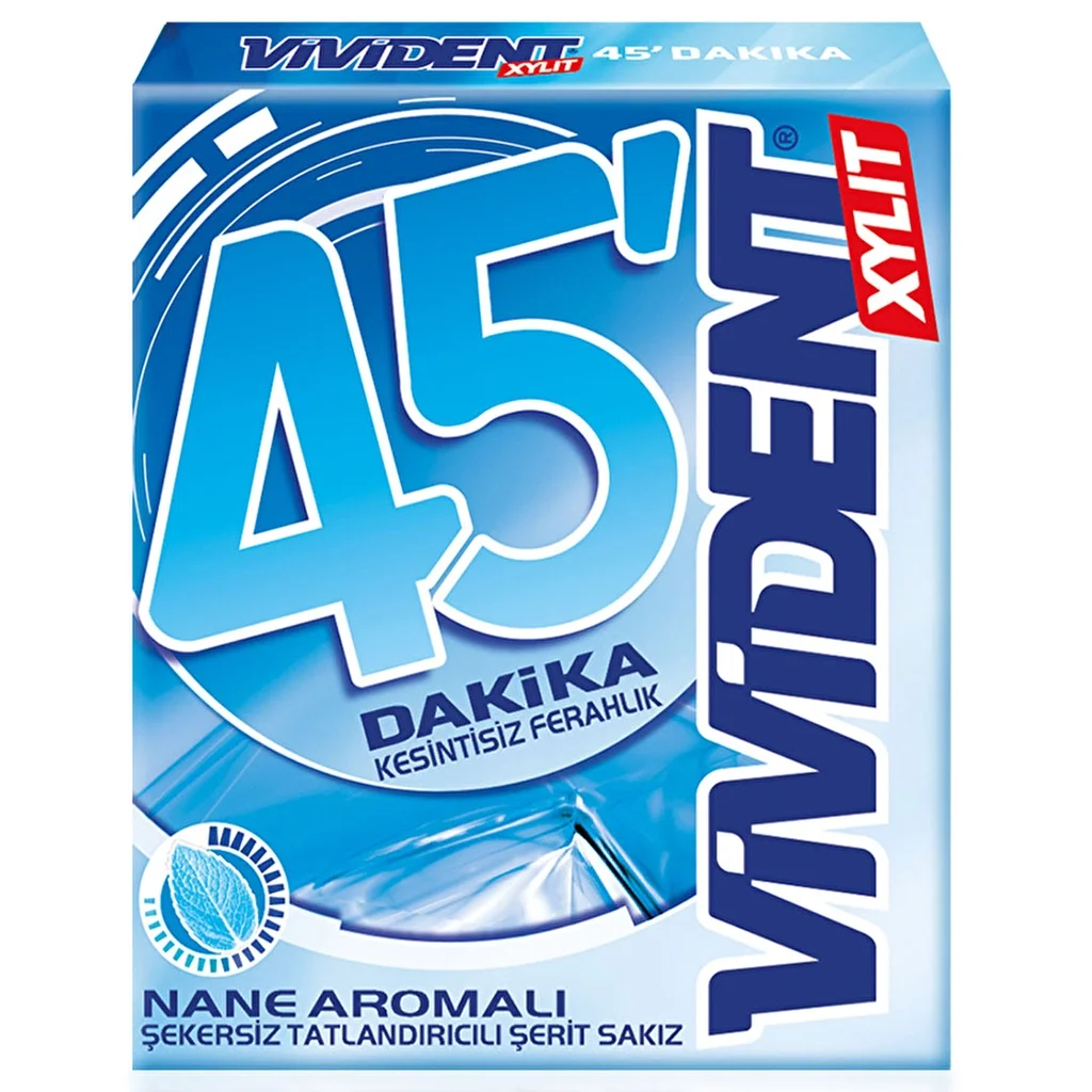 Vivident 45 minutes Gum Mint Flavored 33 gr