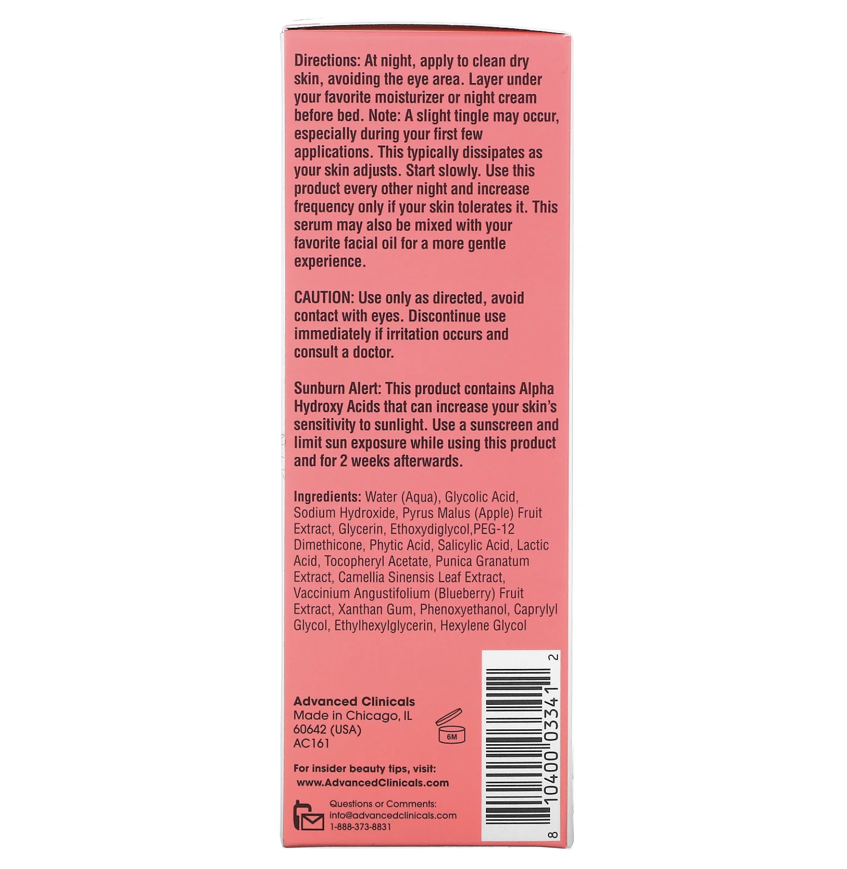 Advanced Clinicals 10% Glycolic Serum 52 ml