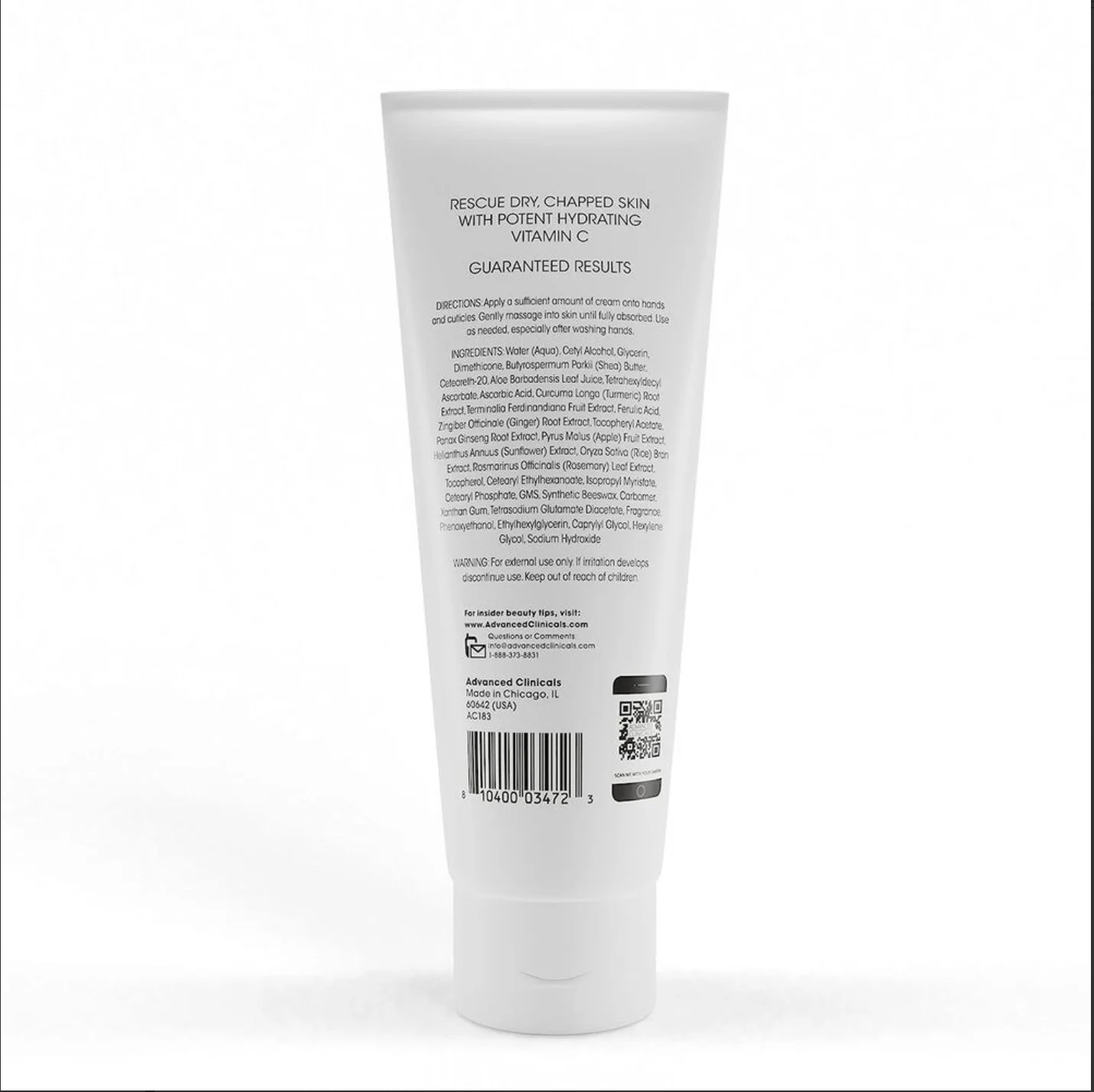 Advanced Clinicals Vitamin C Hand Cream 237 ml