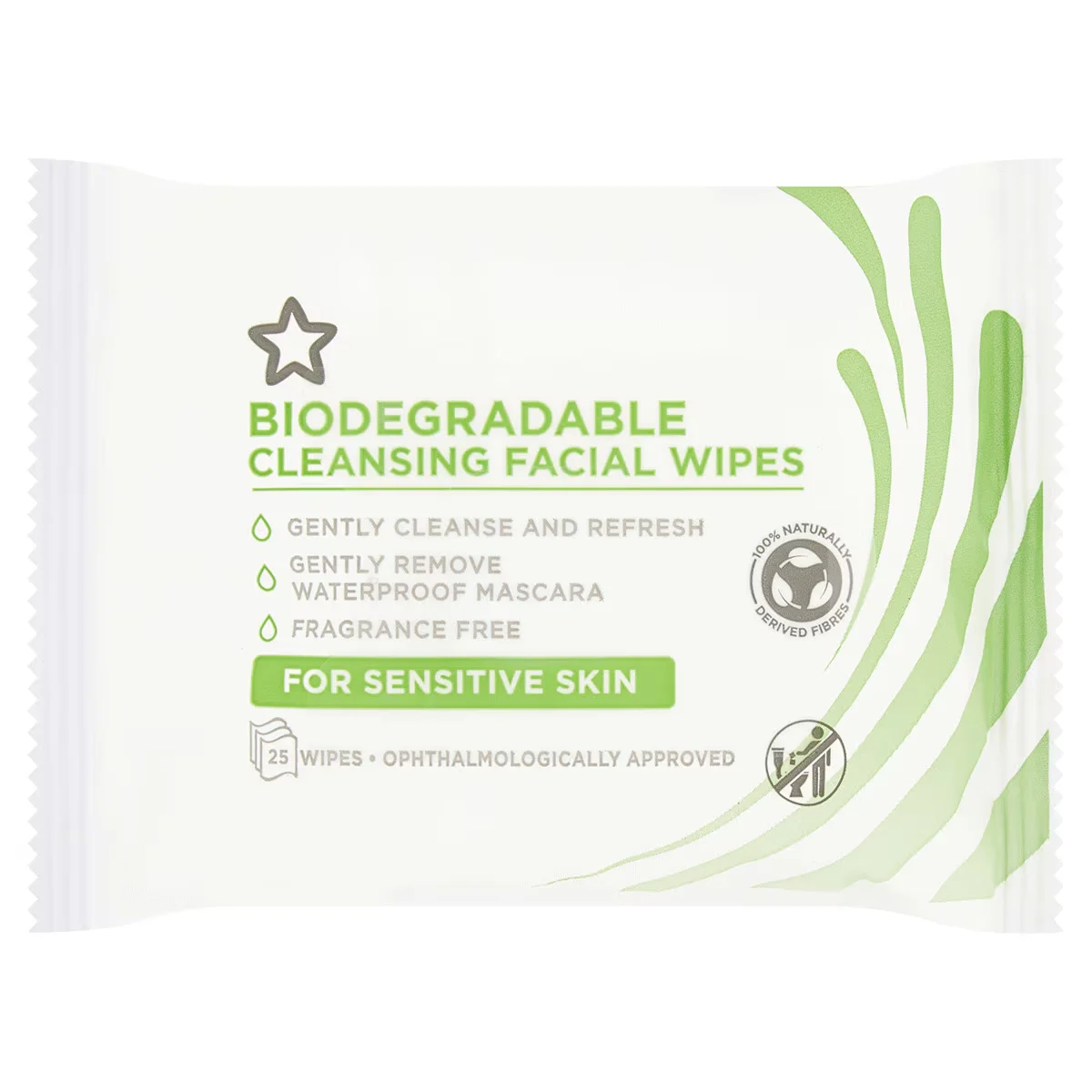 Superdrug Facial Cleansing Wipes Sensitive Skin 25 pcs