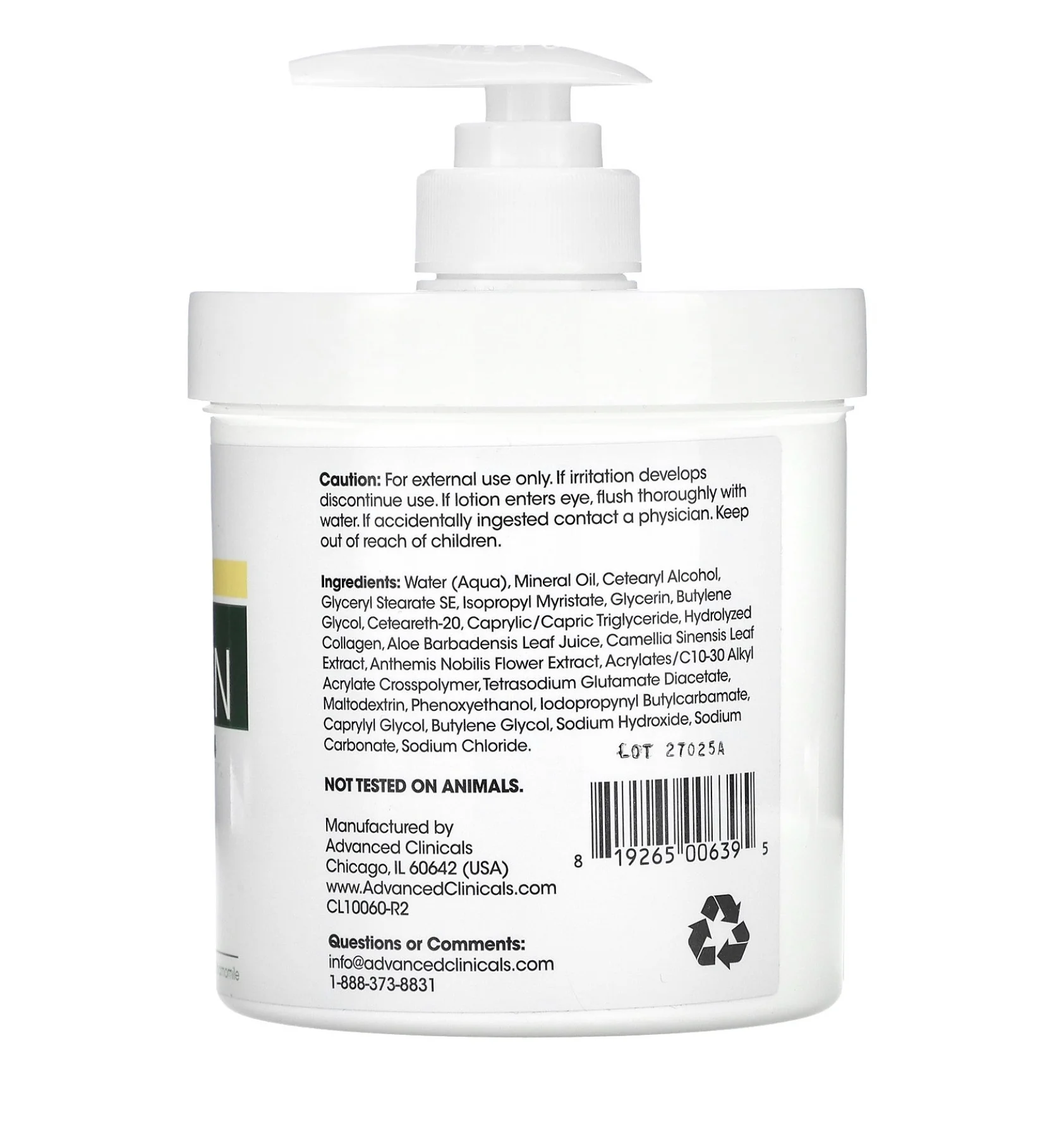 Advanced Clinicals Spa Size Collagen 454 g
