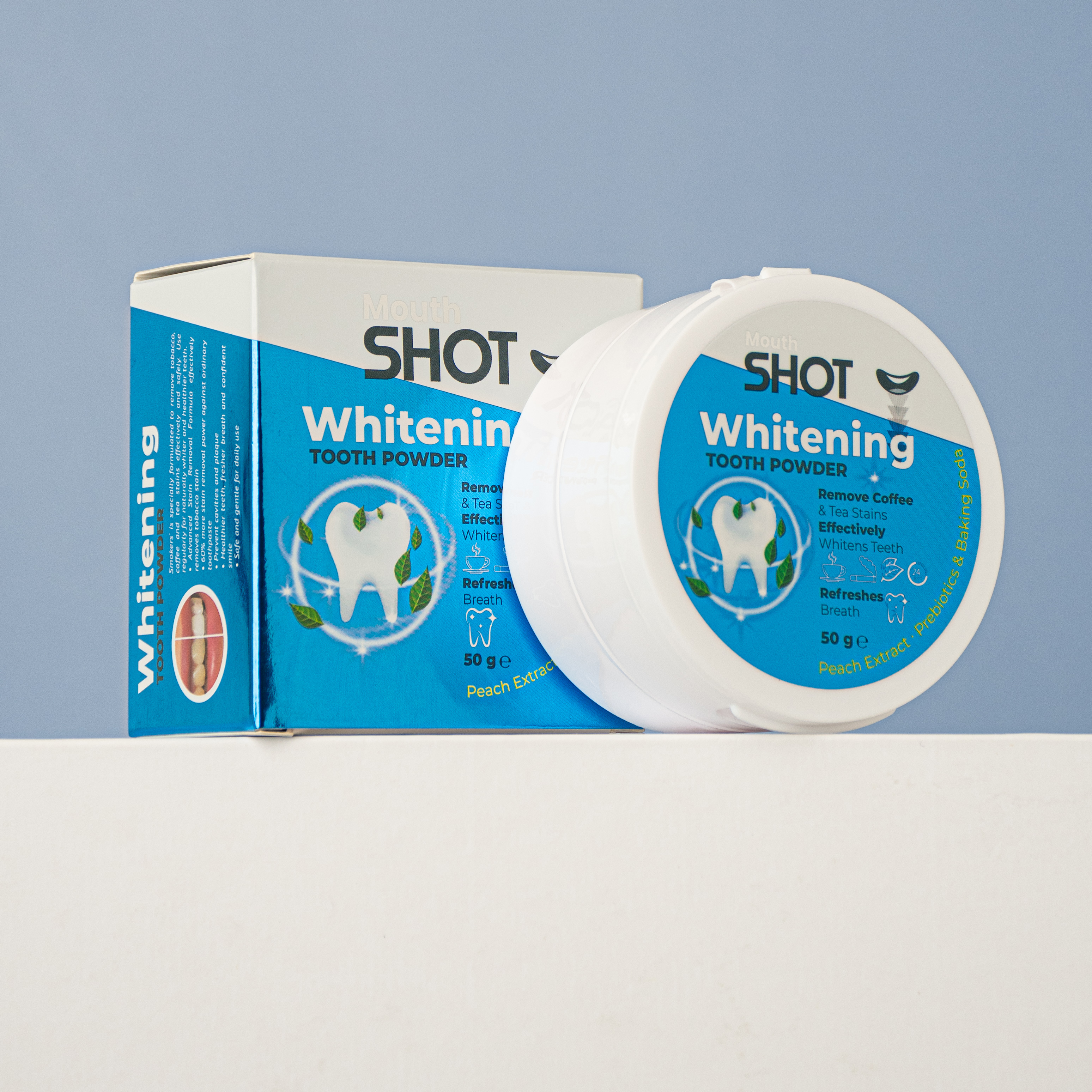 Mouth Shot Teeth Whitening Powder with Peach Extract from Mouth Shot – 50g