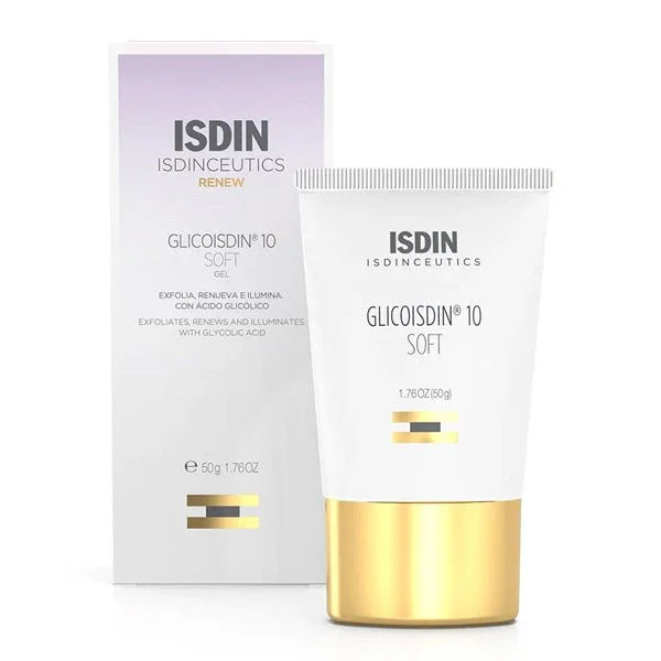 ISDIN جل مقشر جلايكوليك 10% منعم ومرطب و مجدد للبشرة الدهنية والمختلطة وحب الشباب من ايسدين 50 جرام