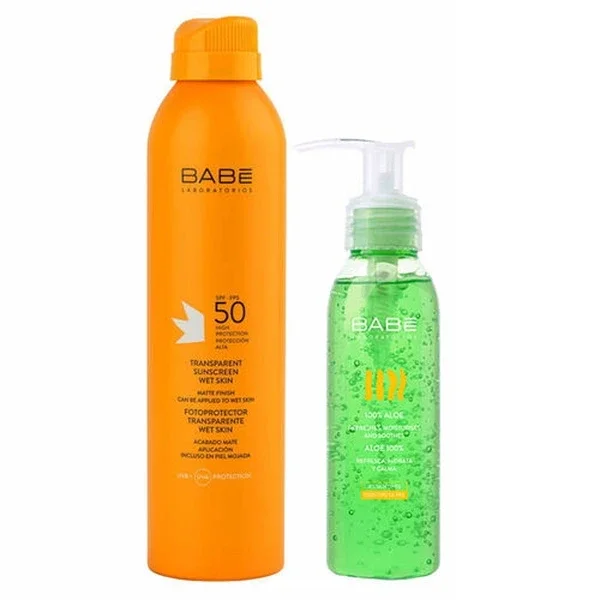 Babe Spf 50+ Transparent Sunscreen Wet Skin + Babe Aloe Vera Gel
