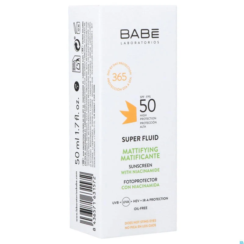 Babe Super Fluid Sunscreen Mattifying Spf50 50 ml