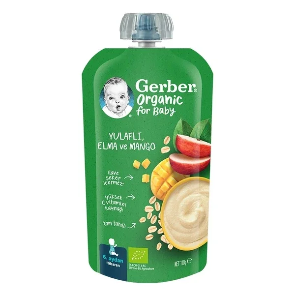 Gerber Organic Oatmeal Apple Mango Puree 110 gr