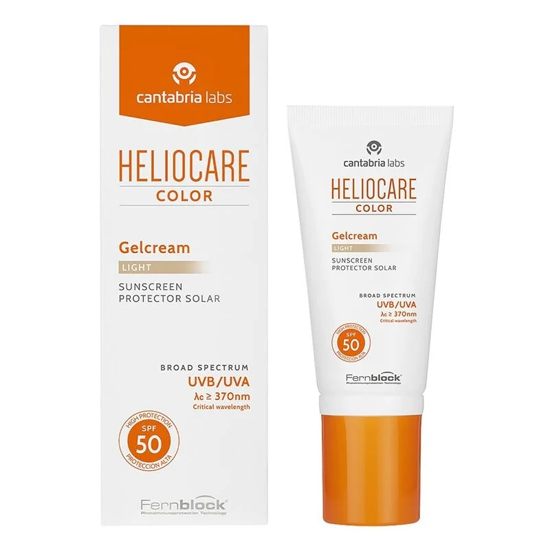 Heliocare هيليوكير جل كريم ملون برائحة القمح الفاتح وواقي من الشمس بعامل حماية من الشمس 50، 50 مل