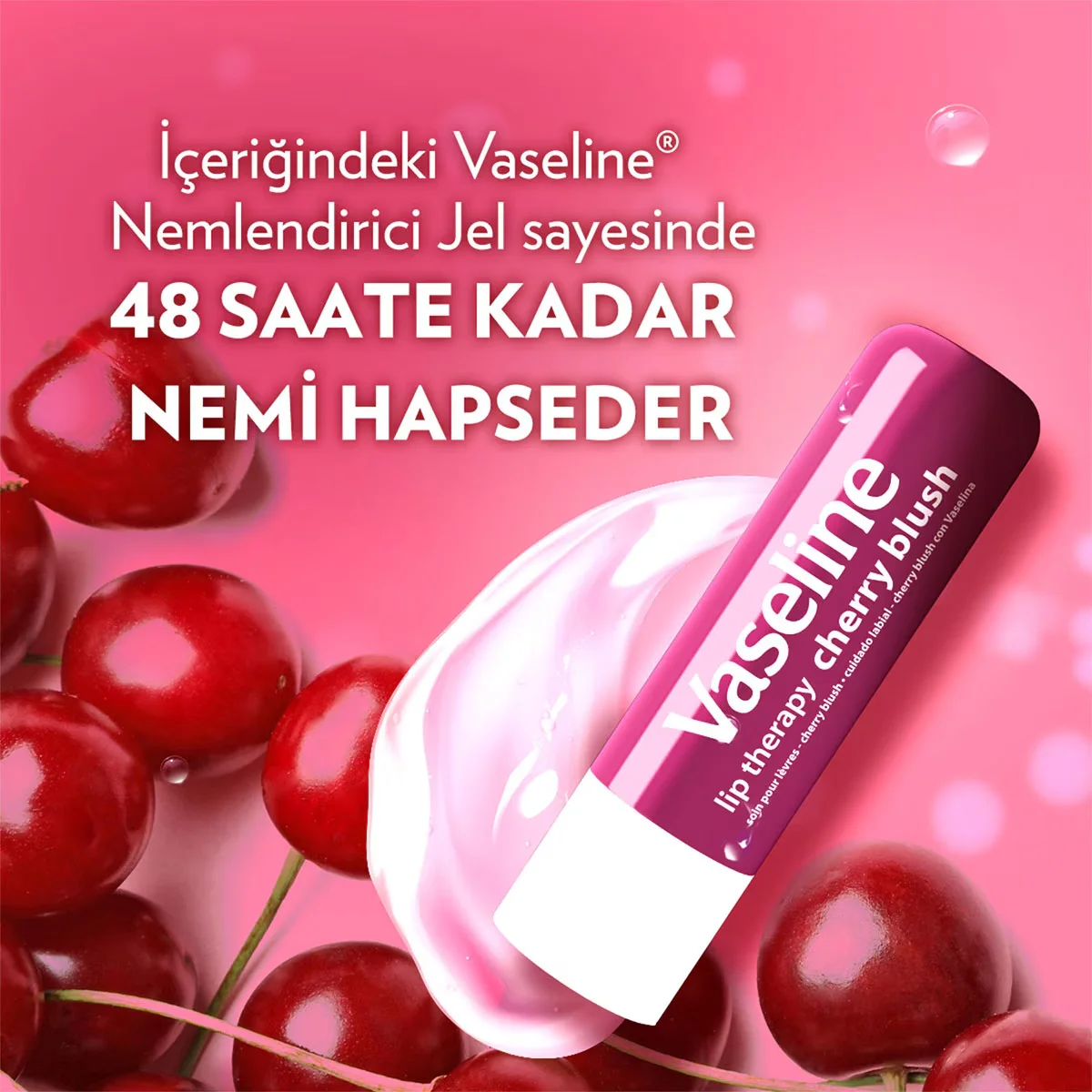 Vaseline فازلين ليب ثيرابي للعناية بالشفاه كريم الكرز أحمر الخدود 4.8 غرام