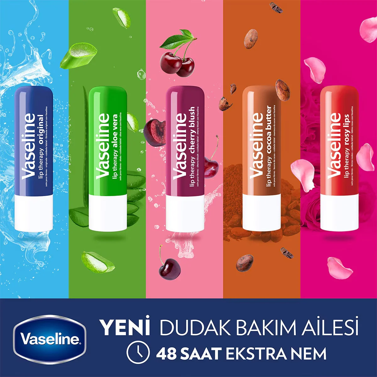 Vaseline فازلين ليب ثيرابي للعناية بالشفاه كريم الكرز أحمر الخدود 4.8 غرام