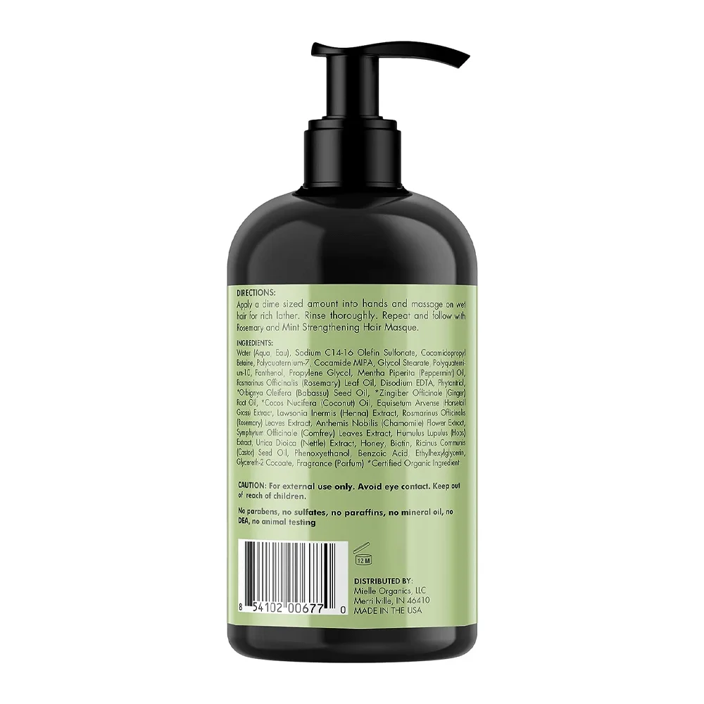 Strengthening Shampoo with Rosemary and Mint - Meili Organics 355g