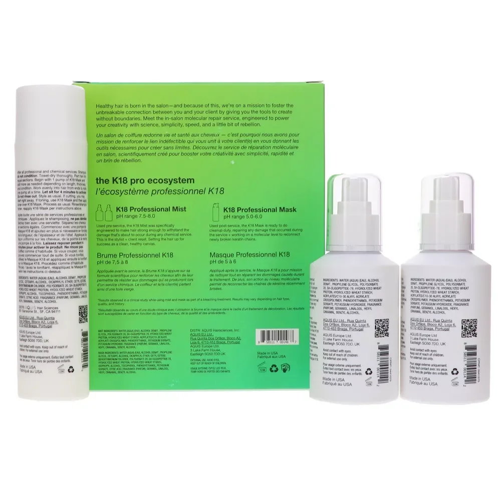 K18 Three-Piece Damaged Hair Repair Set with Peptides