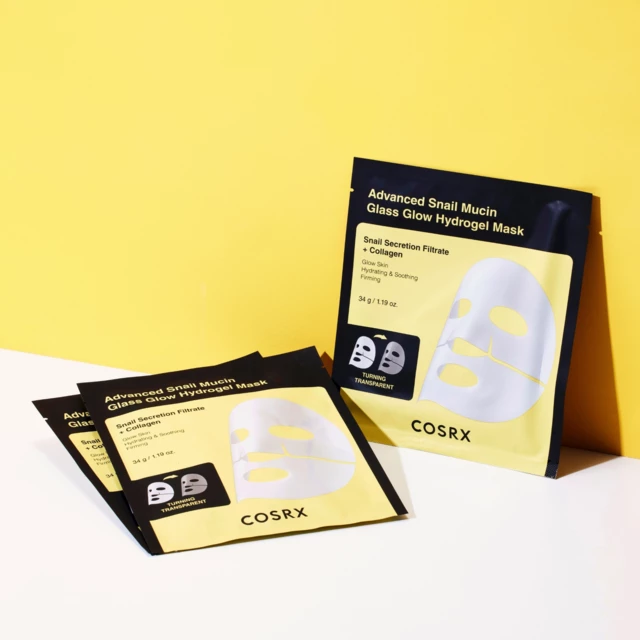Advanced Snail Mucin Glow Hydrogel Glass Mask - 3 Masks by Kosarx