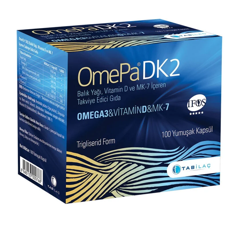 Omepa Dk2 omega 3 - Vitamin D - Menaq7 100 soft Capsules