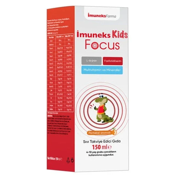 İmuneks Kids Focus Orange Flavored Liquid Food Supplement 150 ml