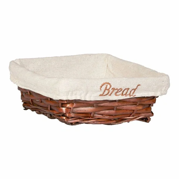 Biradli Wicker Cloth Bread Basket Square 19 x 19 x 7 cm Grv-906