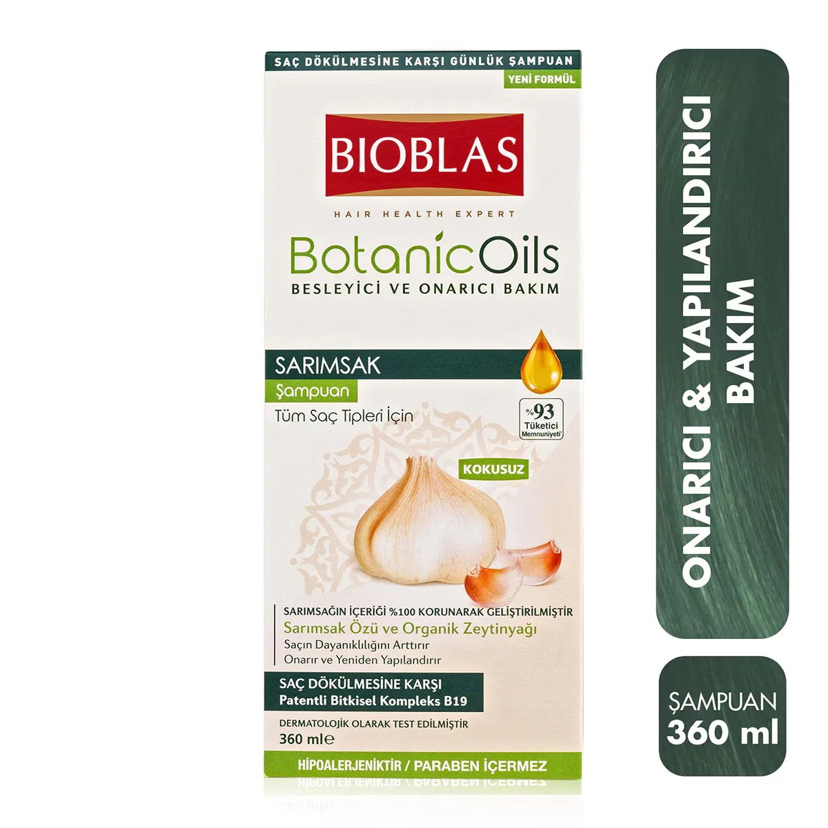 Bioblas Duftfreies Knoblauch Shampoo für Alle Haartypen 360ml