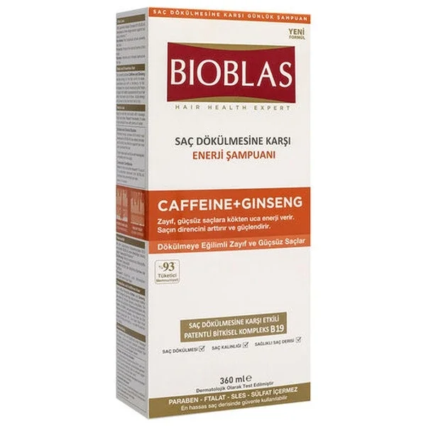 شامبو بيوبلاس المضاد لتساقط الشعر بالطاقة بالكافيين والجينسنغ 360 مل Bioblas