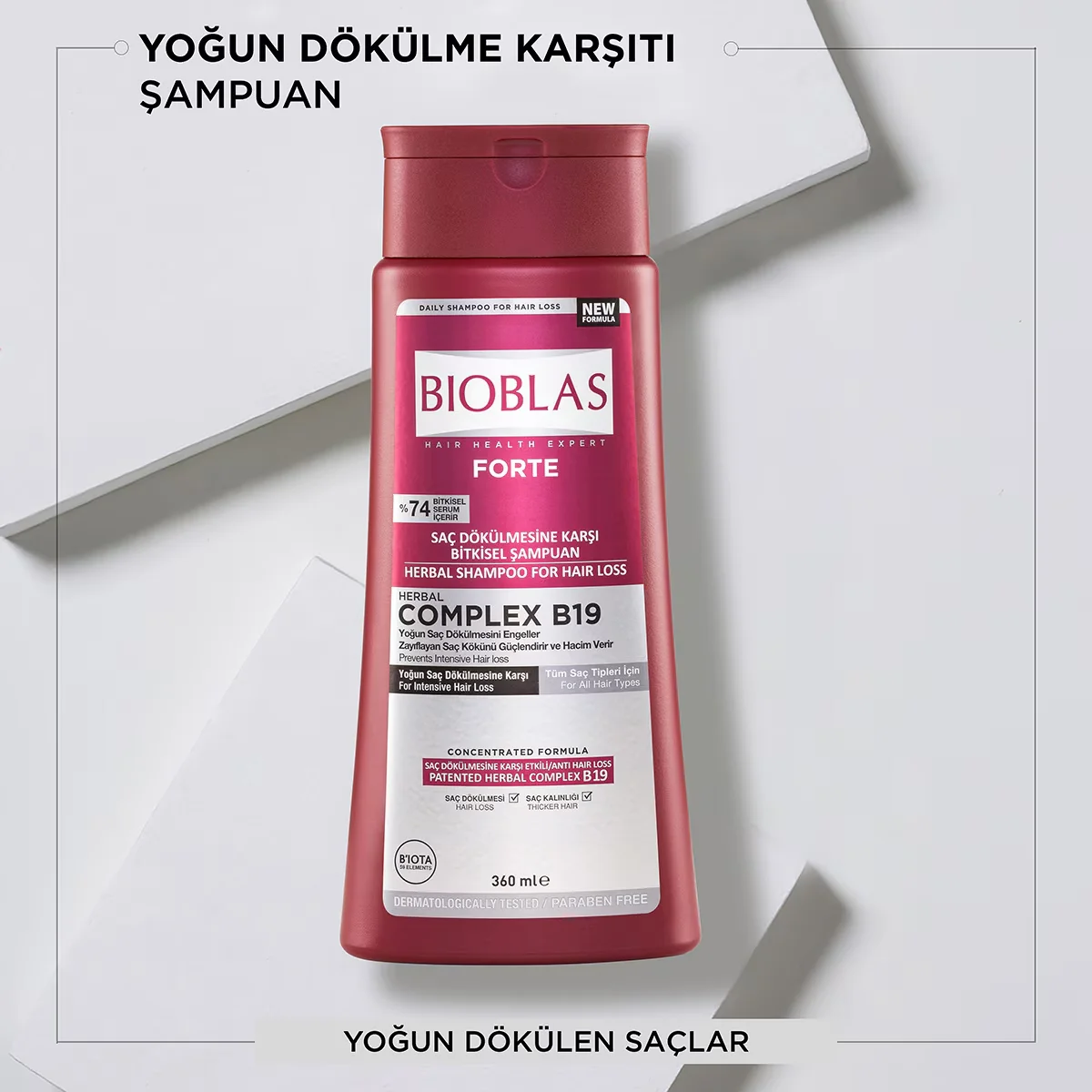 Bioblas Forte Complex B19 herbal Shampoo Against Intense Hair Loss 360 ml