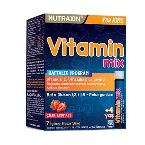 Nutraxin Strawberry Flavored Vitamin Mix Age +4 25 ml X 7 sachets
