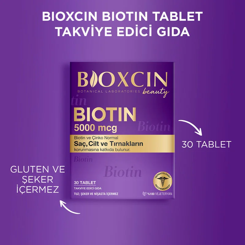 Bioxcin Biotin 5000 mcg Food Supplement 30 tablets
