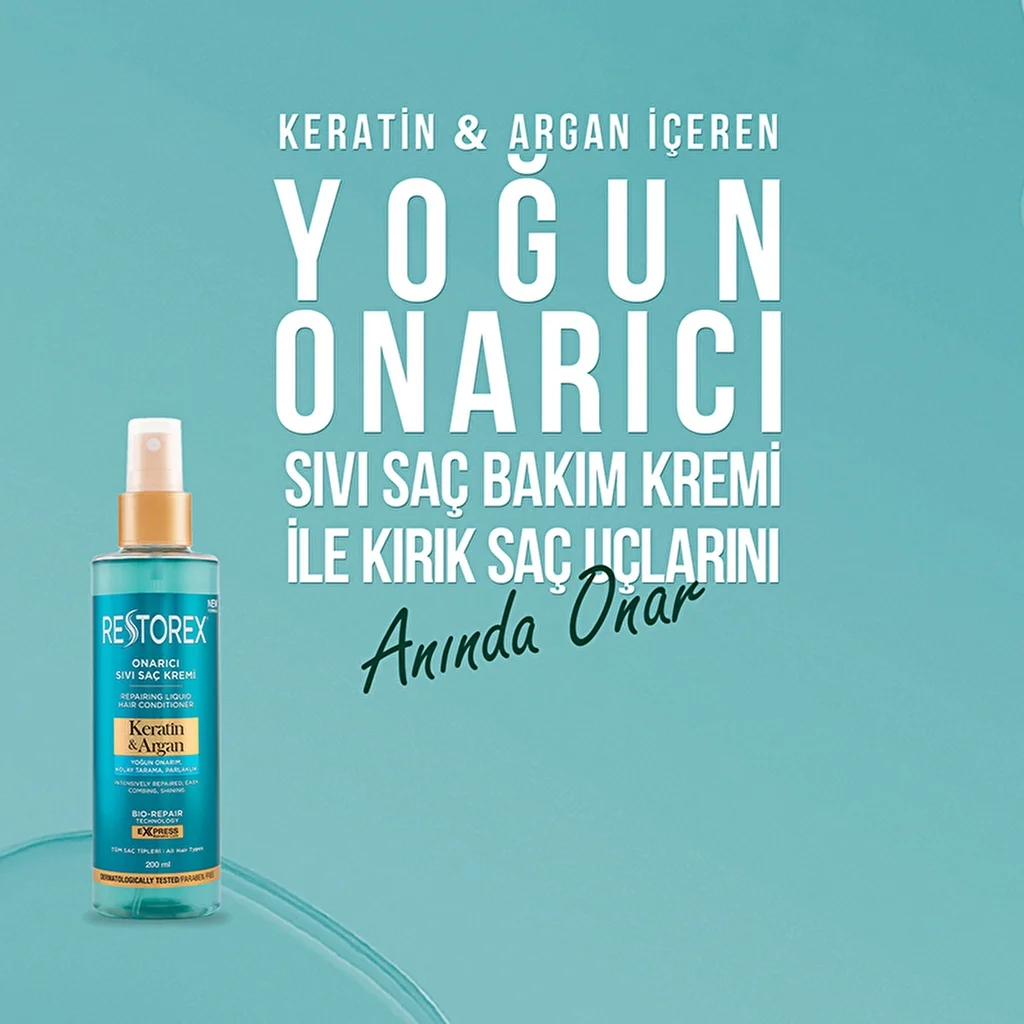 Restorex Keratin &amp; Argan Flüssige Haarcreme 200ml