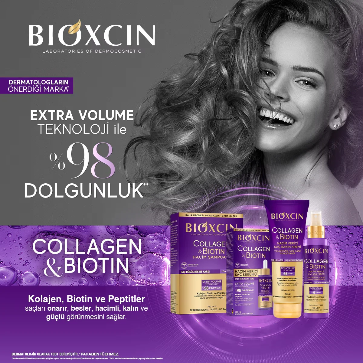 كريم شعر بيوكسين كولاجين بيوتين المعزز للحجم 250 مل Bioxcin