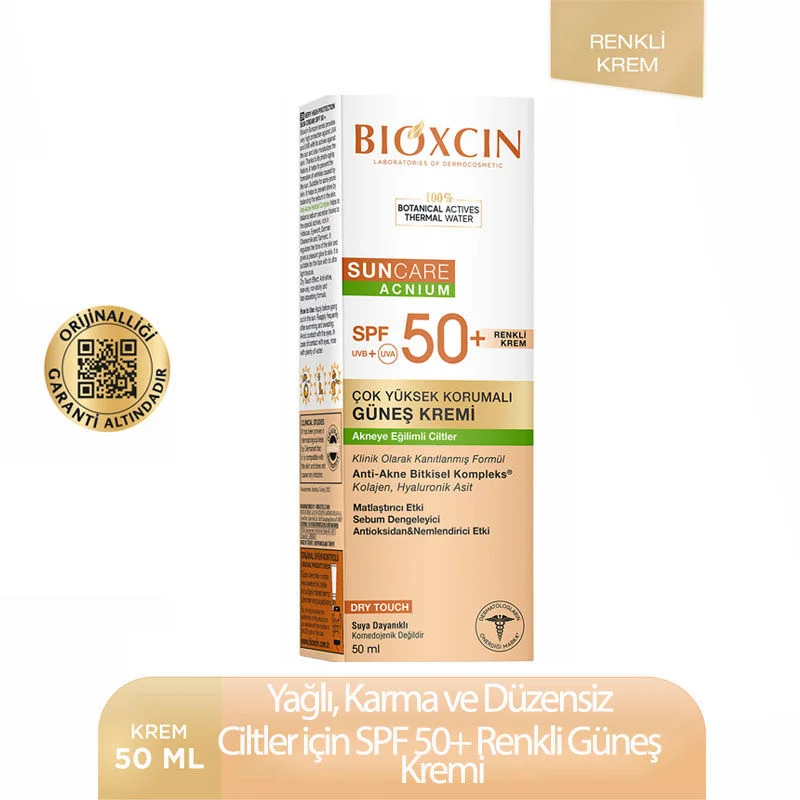 Bioxcin Suncare Acnium Tinted Spf50+ Sun Cream 50 ml