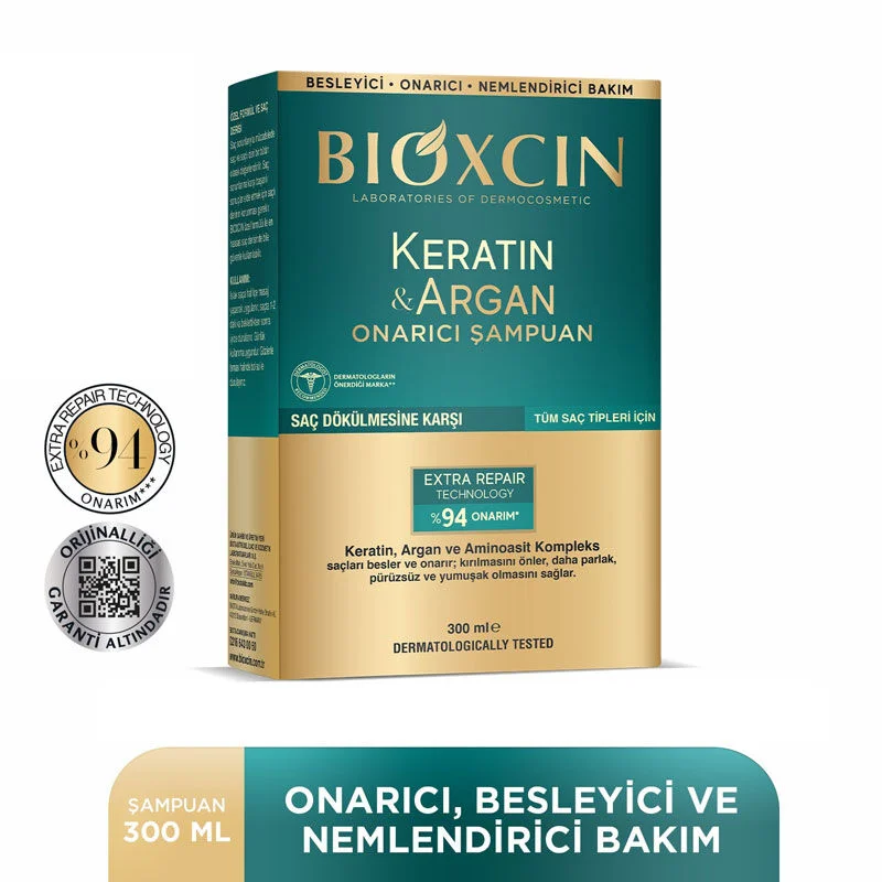 Шампунь Bioxcin с кератином и аргановым маслом 2 x 300 мл