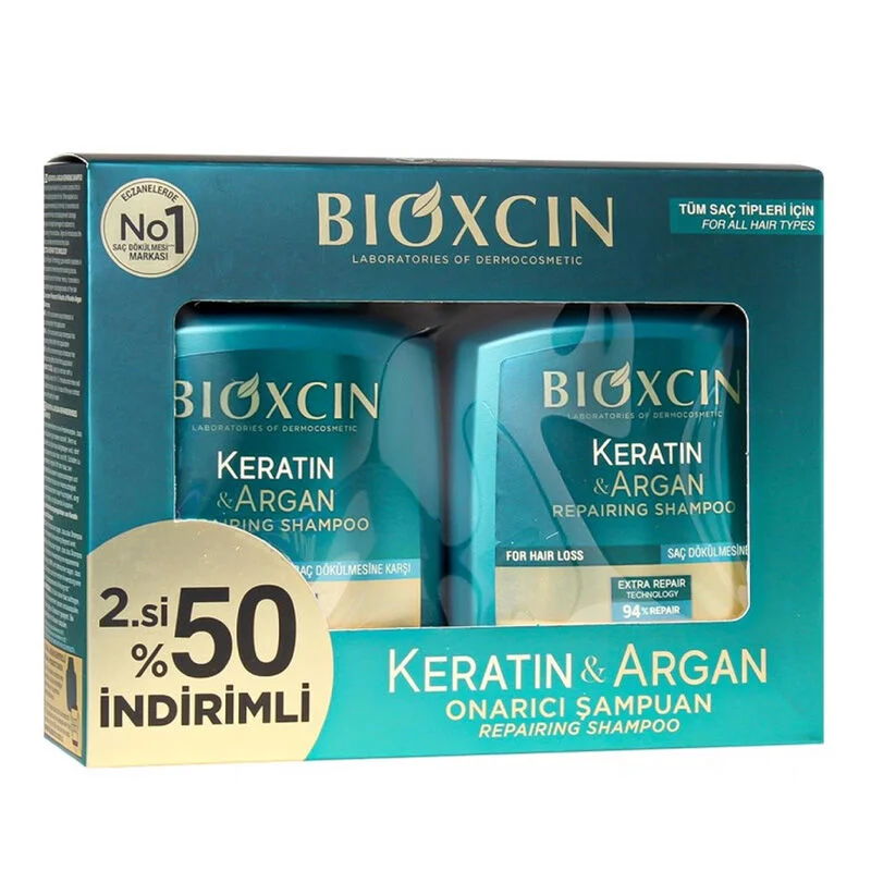 Bioxcin Keratin And Argan Repair Shampoo 2 x300 ml