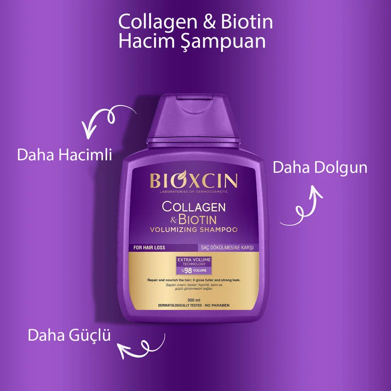 Шампунь против выпадения волос Bioxcin Коллаген Биотин 300 мл 2 x 300 мл