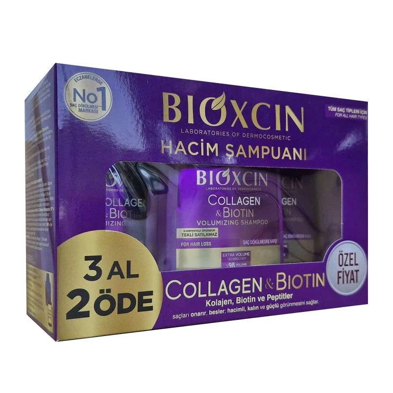 Bioxcin Collagen Biotin Anti Hair Loss Shampoo 300 ml - Buy 3, Pay 2