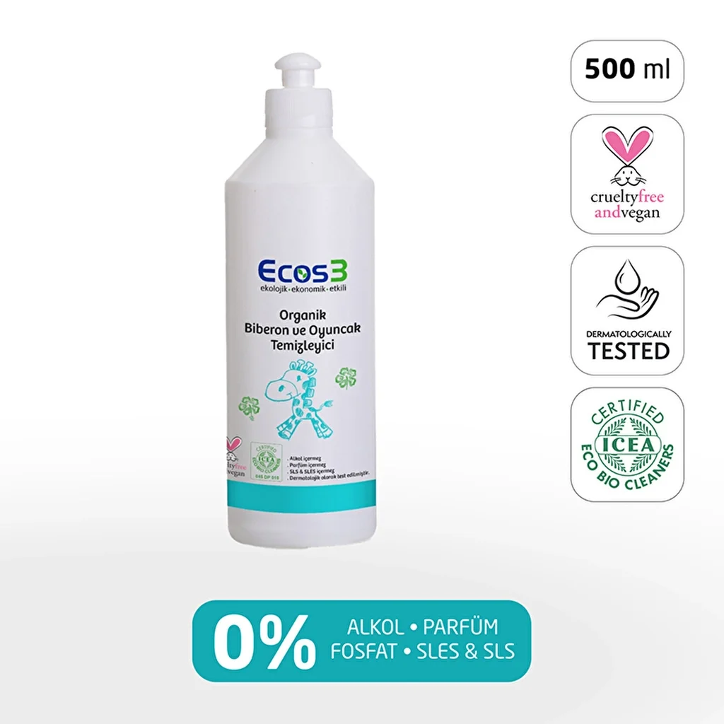 Ecos3 منظف ​​الزجاجات والألعاب العضوي إيكوس3، 500 مل