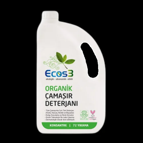 Ecos3 Organic Laundry Detergent 2500ml - 72 Loads, Eco-Friendly