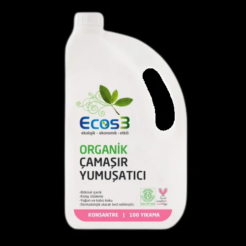 Ecos3 Organic Fabric Softener 2500ml - 100 Washes, Eco-Friendly