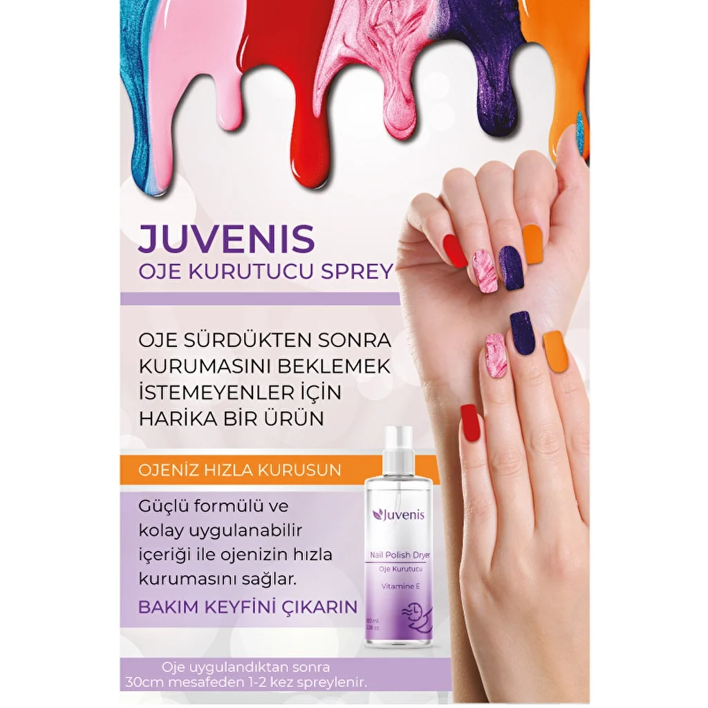 Juvenis Schnell-Trocknender Nagellack Spray mit Vitamin E - 100ml